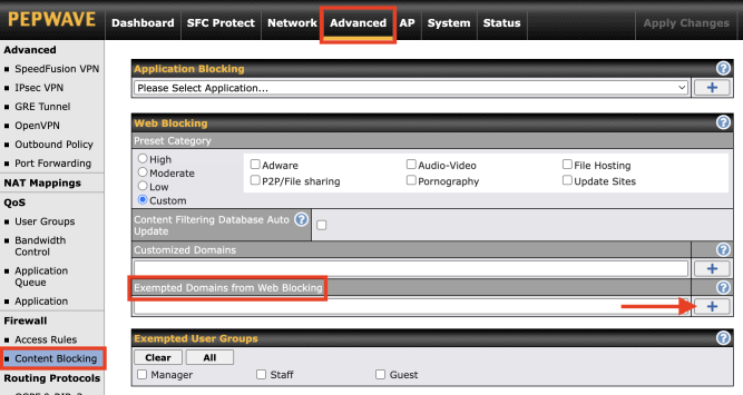 Peplink 8.4.0 May Cause Issue with Google Drive 6 Peplink content blocking
