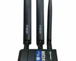 RUT241 Industrial Cellular Router - Front view with antennas