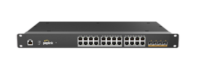 Peplink 24 Port PoE 2.5G Switch Rugged - PLS-R-24-H2G-250W